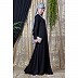 Designer abaya with cuff sleeves- Black
